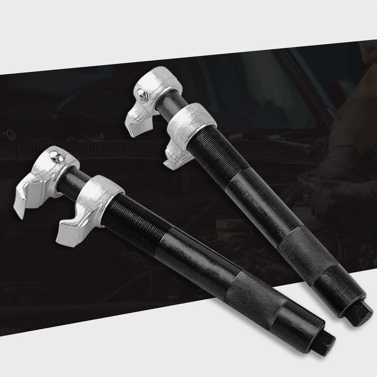 Gearzaar Heavy Duty Coil Spring Compressor Set – Hook & Clamp Type – Suspension Tool