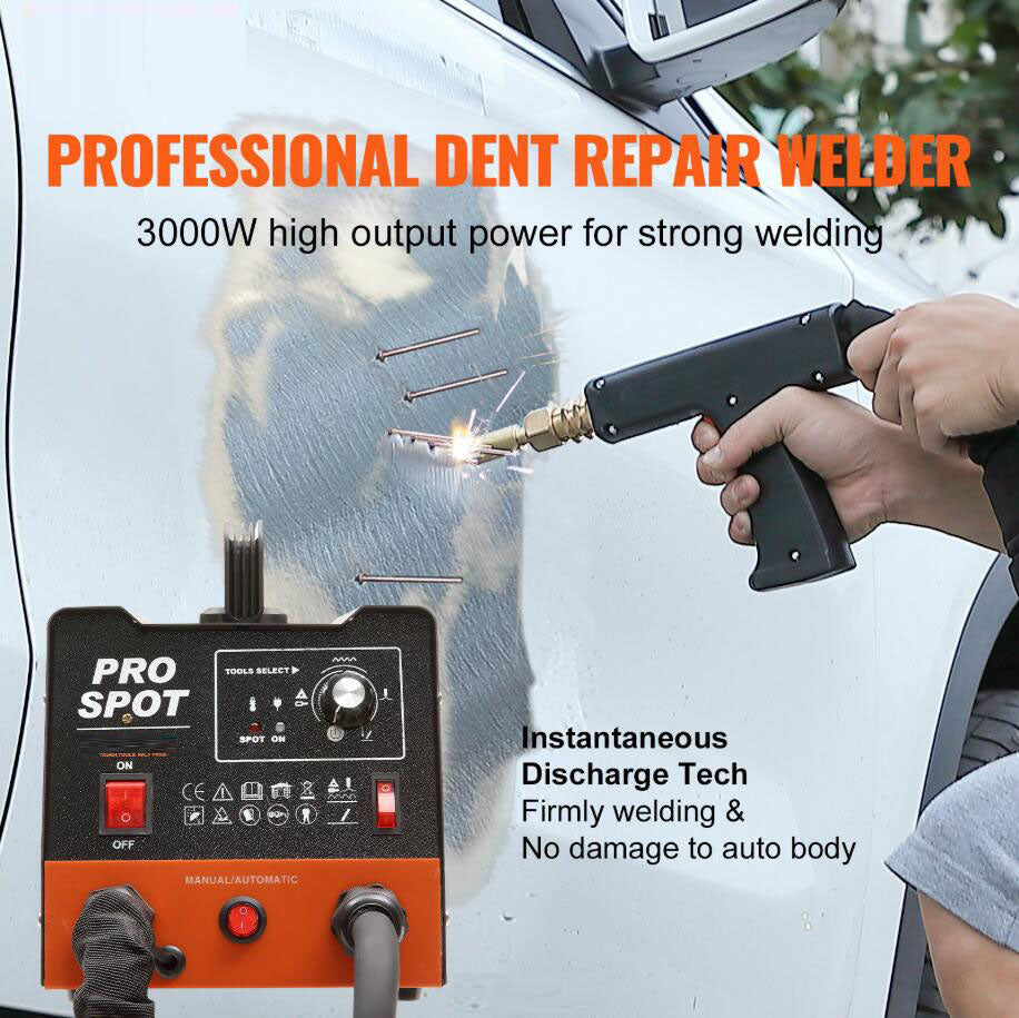 3KW Auto Body Spot Welding Stud Welder Dent Repair Kit Dent Puller with 6 Welding Modes