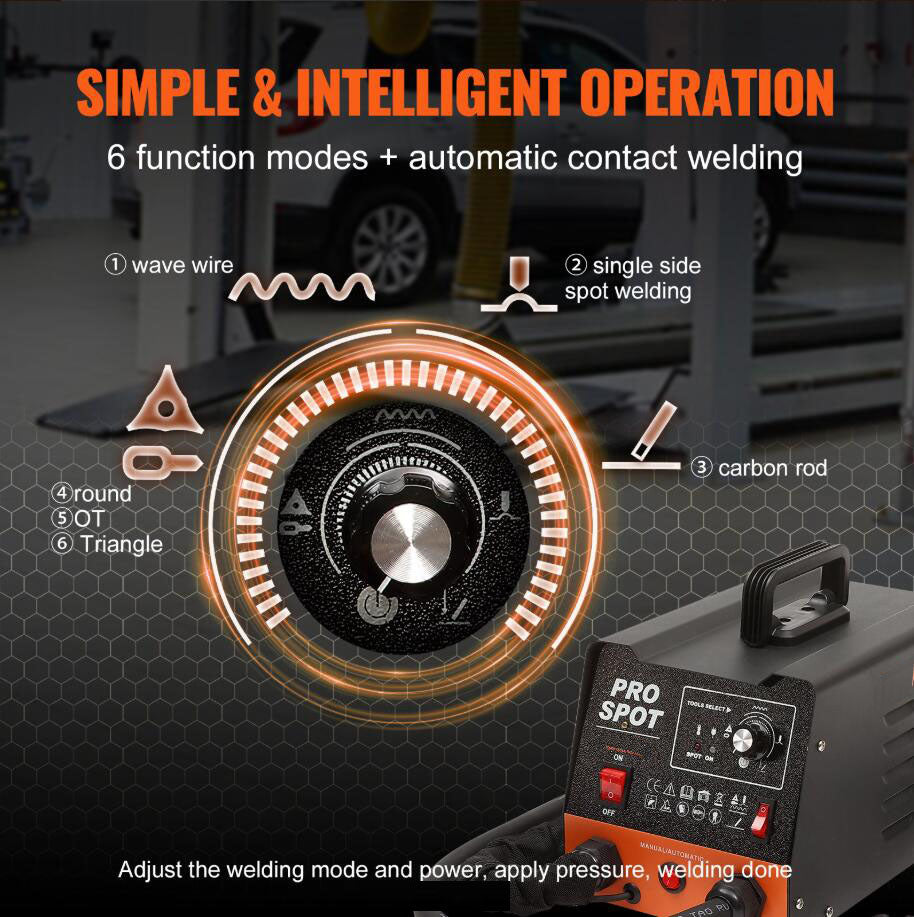 3KW Auto Body Spot Welding Stud Welder Dent Repair Kit Dent Puller with 6 Welding Modes