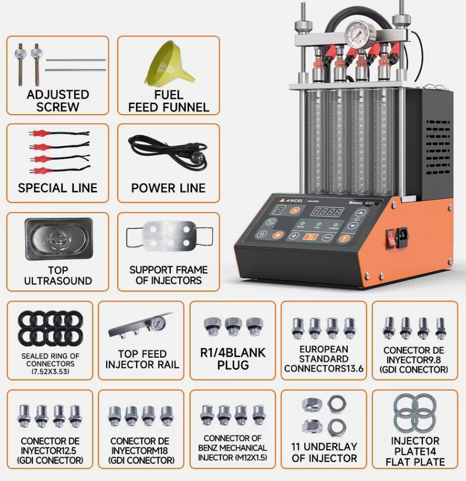 UPGRADED Auto Car Ultrasonic Fuel Injector Tester Cleaner Cleaning Machine AU