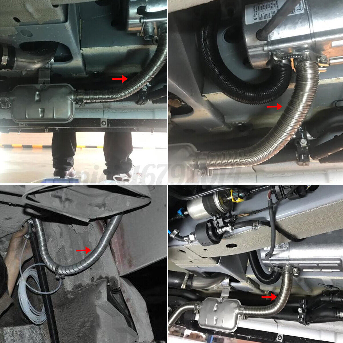 Cae Silensor 300CM Exhaust Pipe Hose Silencer For Car Parking Air Heater Diesel Hea ...
