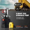 Heavy Duty 3200 PSI 8 Quart Hydraulic Pump Power Unit Single Acting Dump Trailer Pump