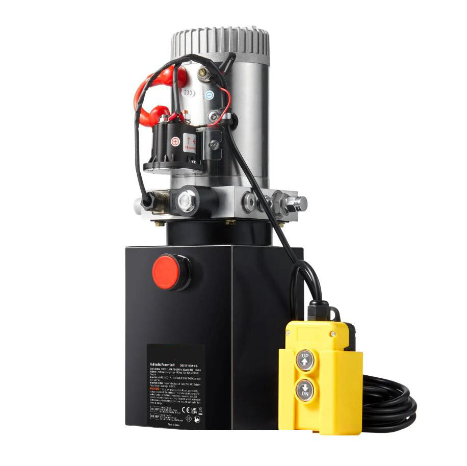 Heavy Duty 3200 PSI 8 Quart Hydraulic Pump Power Unit Single Acting Dump Trailer Pump