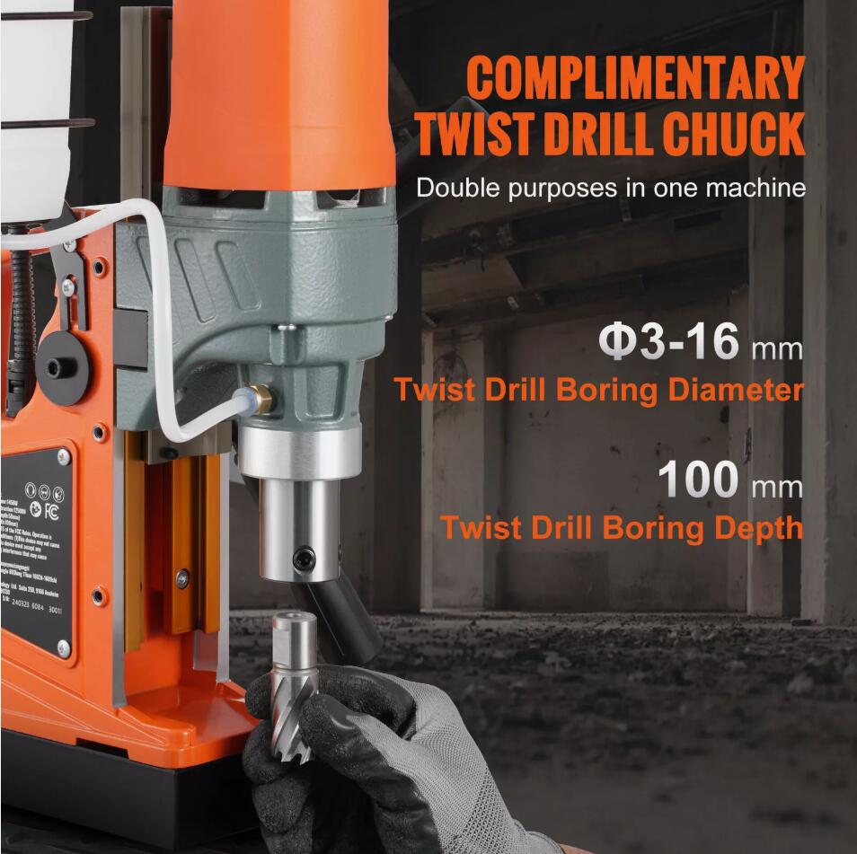 Heavy Duty 1450W 12500N Magnetic Drill Portable Mag Drill Press 850RPM AU