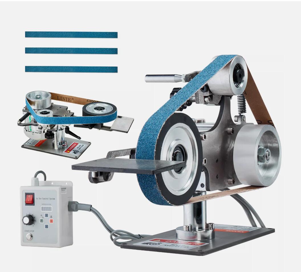 Powerful 550W Belt Grinder Sander 30 x 1-Inch Variable Speed with VFD 2 Grinding Moulds