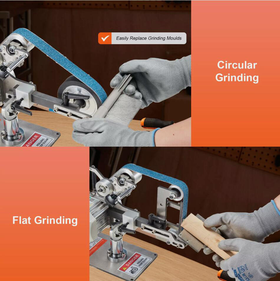 Powerful 550W Belt Grinder Sander 30 x 1-Inch Variable Speed with VFD 2 Grinding Moulds