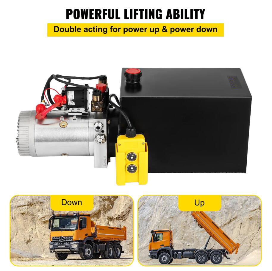 Heavy Duty 12 Quart Double Acting Hydraulic Pump Electric Pump Metal Reservoir AU