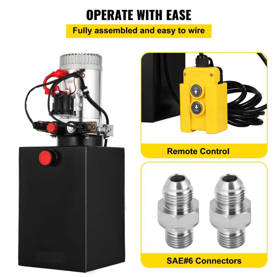 Heavy Duty 12 Quart Double Acting Hydraulic Pump Electric Pump Metal Reservoir AU