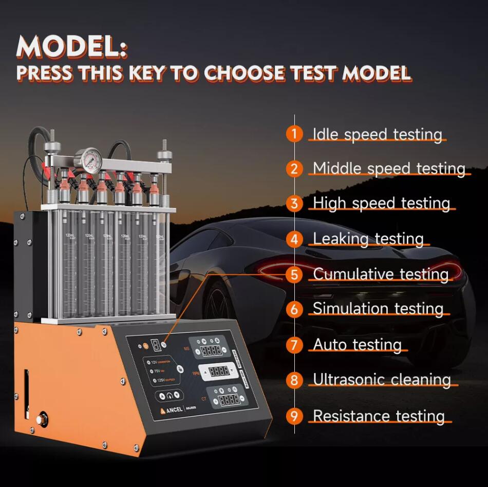 UPGRADED Auto Car Ultrasonic Fuel Injector Tester Cleaner Cleaning Machine 6 Cylinder AU