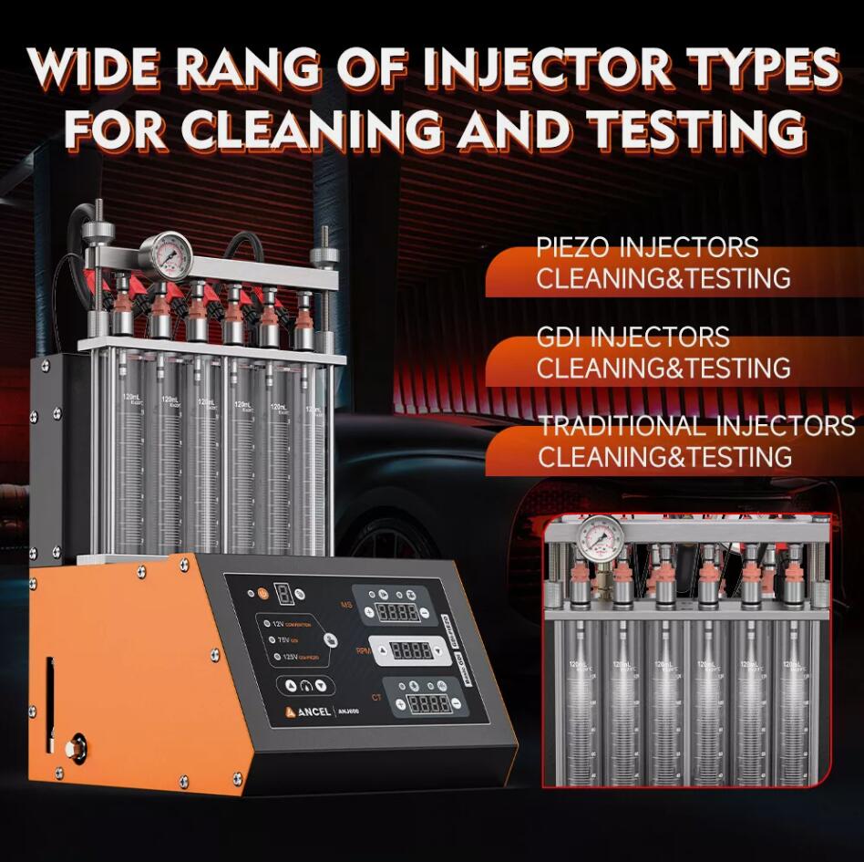 UPGRADED Auto Car Ultrasonic Fuel Injector Tester Cleaner Cleaning Machine 6 Cylinder AU