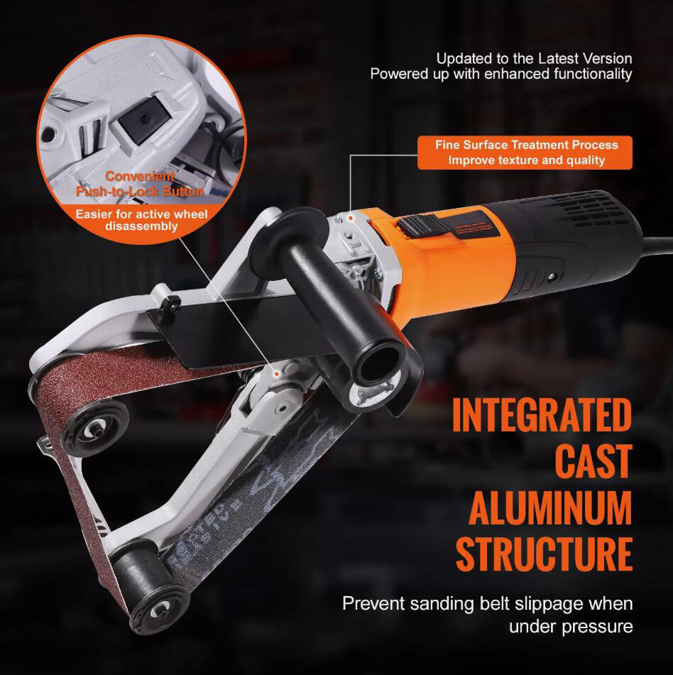 Premium 1300W 6 Variable Speeds Pipe Tube Polisher Sander with 3PCS Sanding Belts AU