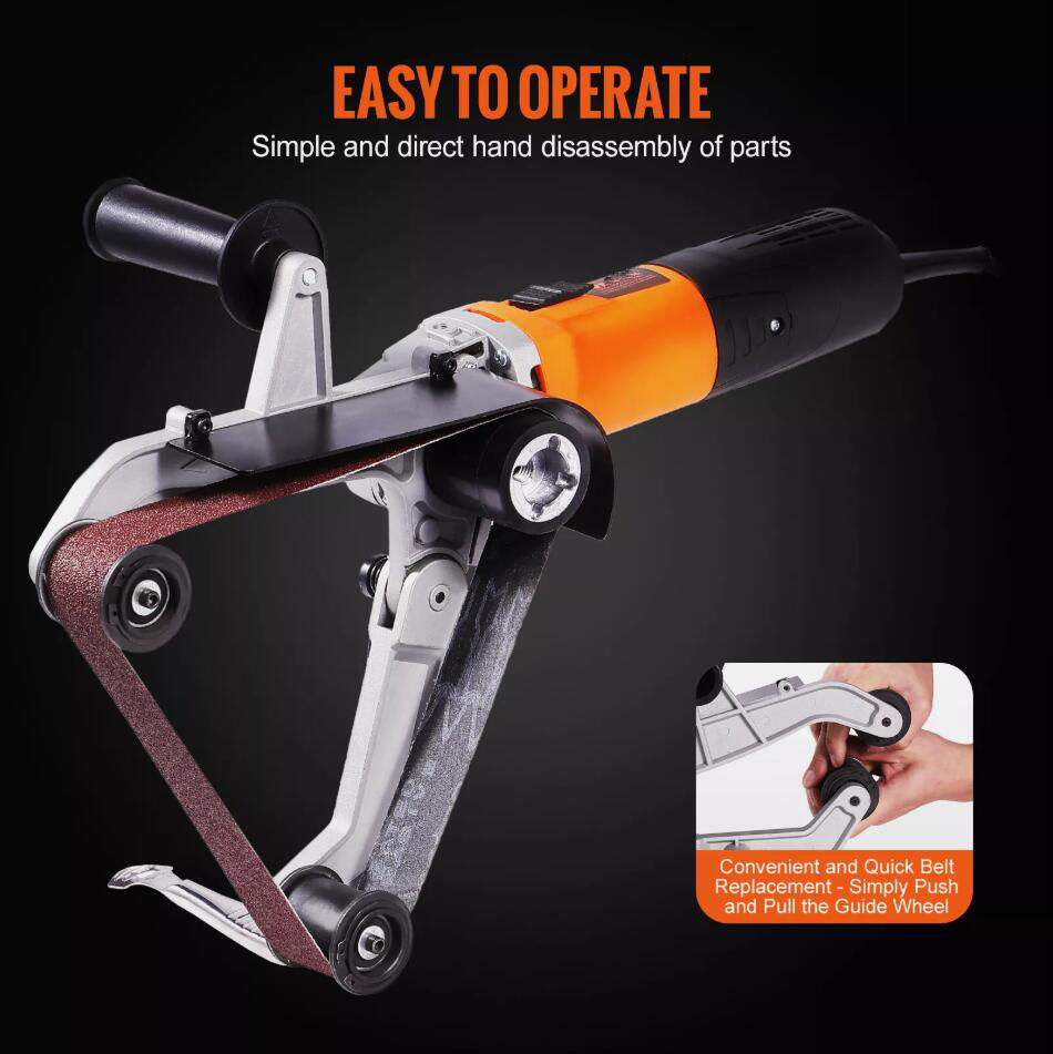 Premium 1300W 6 Variable Speeds Pipe Tube Polisher Sander with 3PCS Sanding Belts AU