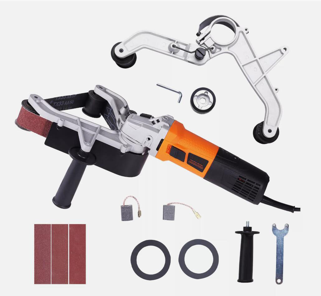 Premium 1300W 6 Variable Speeds Pipe Tube Polisher Sander with 3PCS Sanding Belts AU