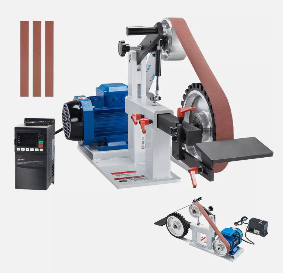 Powerful 1500W Belt Grinder Sander 72 x 2-Inch Variable Speed with VFD 3 Grinding Moulds