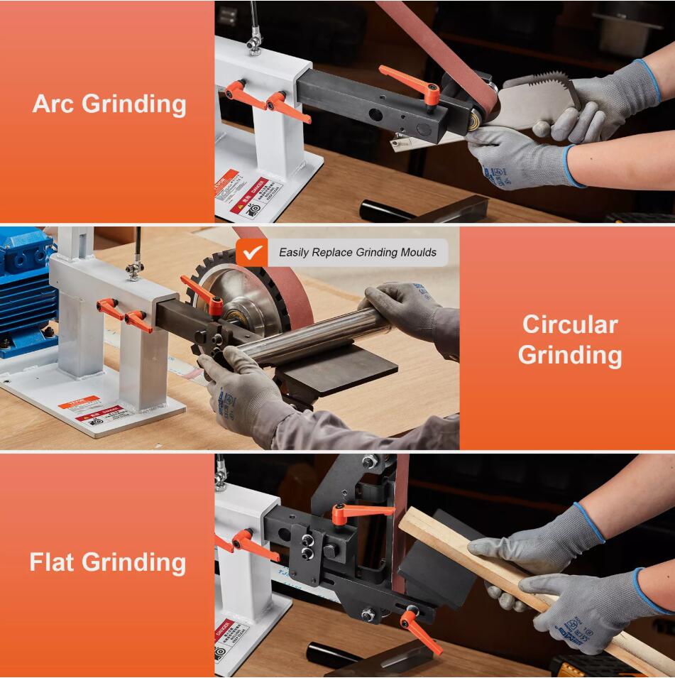 Powerful 1500W Belt Grinder Sander 72 x 2-Inch Variable Speed with VFD 3 Grinding Moulds
