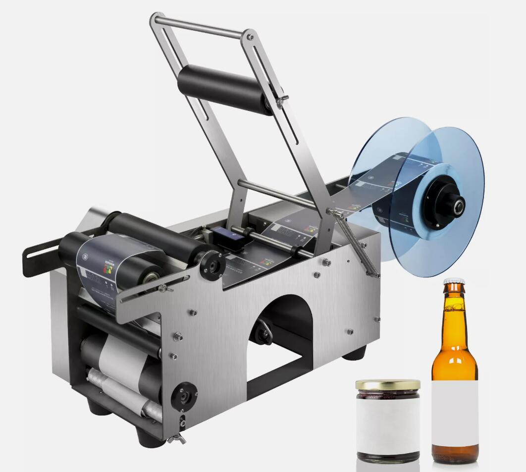 Upgraded Semi-Automatic Round Bottle Labeling Machine Coding Electric Scrolling AU