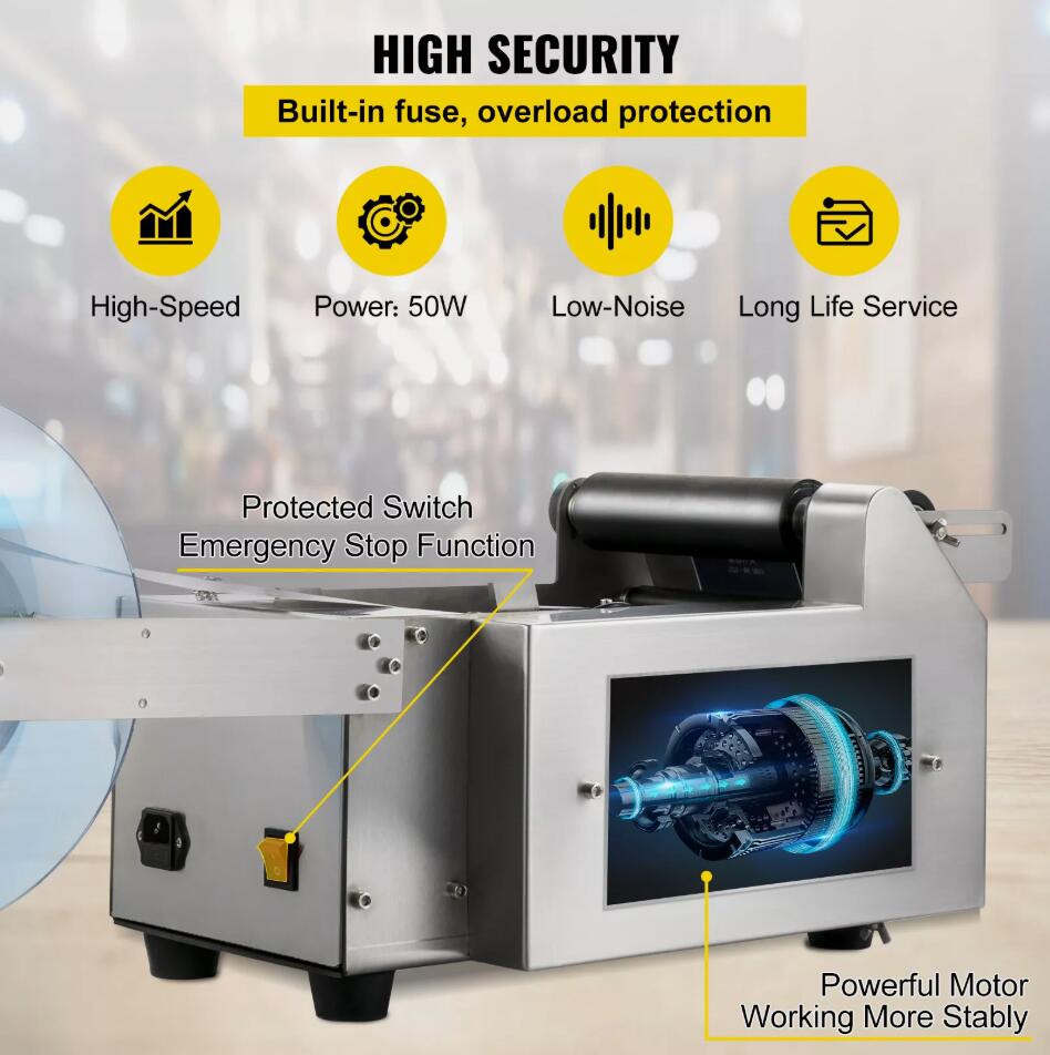 Upgraded Semi-Automatic Round Bottle Labeling Machine Coding Electric Scrolling AU
