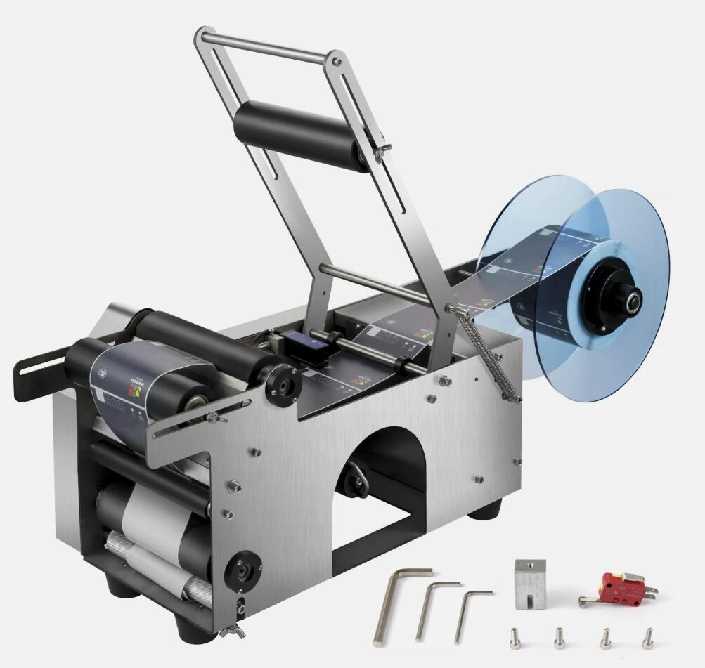 Upgraded Semi-Automatic Round Bottle Labeling Machine Coding Electric Scrolling AU