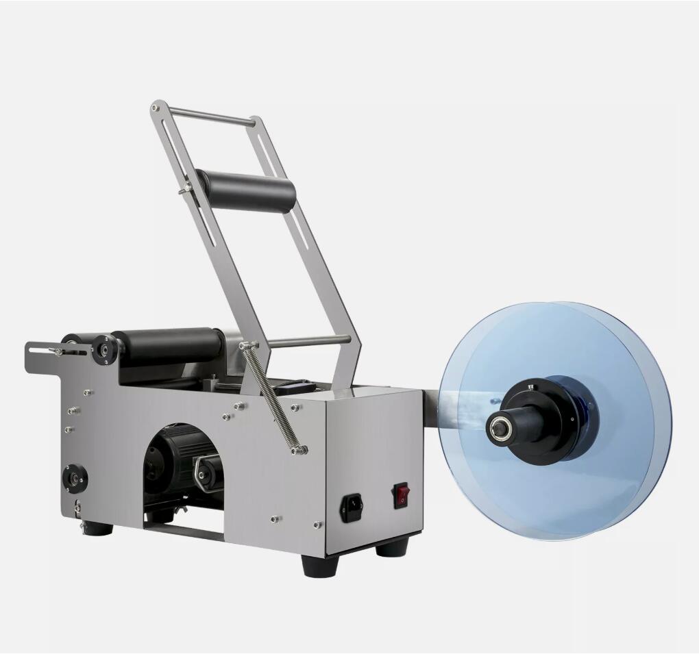 Upgraded Semi-Automatic Round Bottle Labeling Machine Coding Electric Scrolling AU
