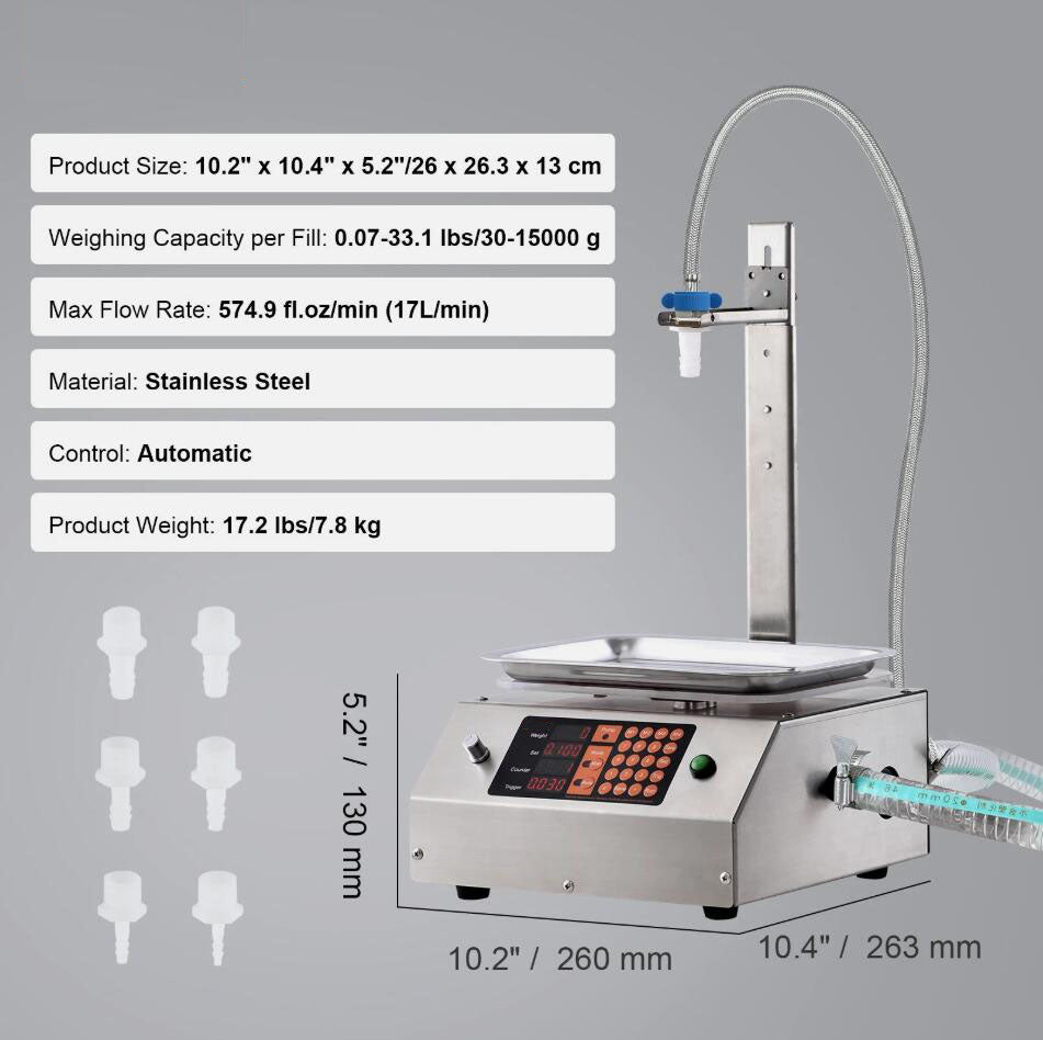 Food-Grade 30-15000 g Digital Control Automatic Liquid Filling Machine Bottle Filler