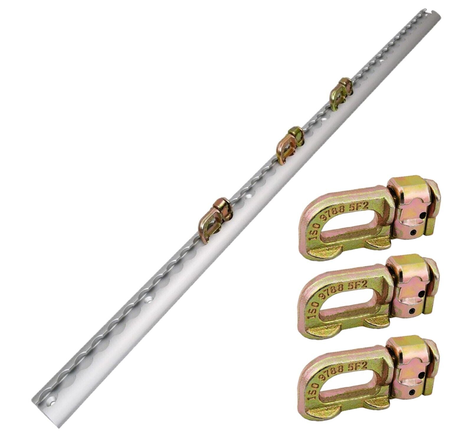 2XTracks + 6X Double Stud 1M Sloped Edges Anchor L Track Tie Down Poin ...