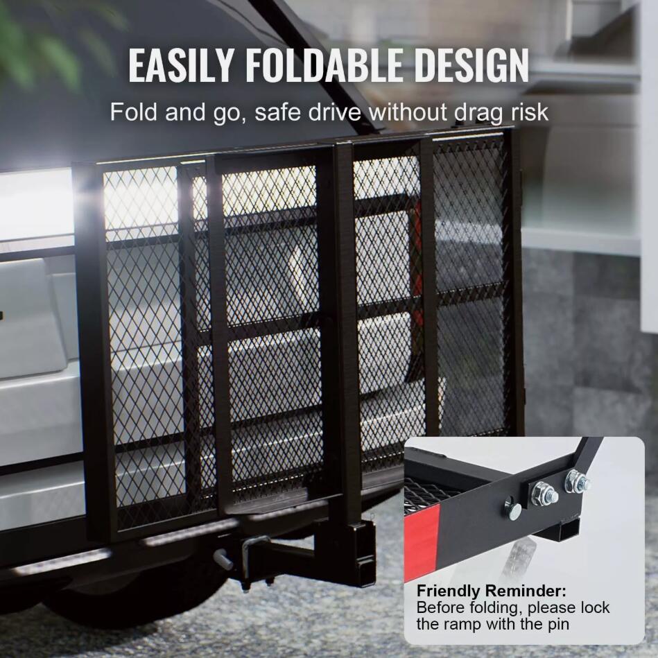 Heavy Duty 500LBS Hitch Mount Wheelchair Scooter Carrier With Folding Ramp 45.3"x25.6"