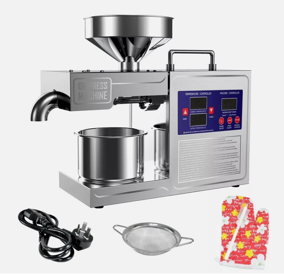 820W Stainless Steel Oil Press Machine Automatic Digital Oil Expeller ...