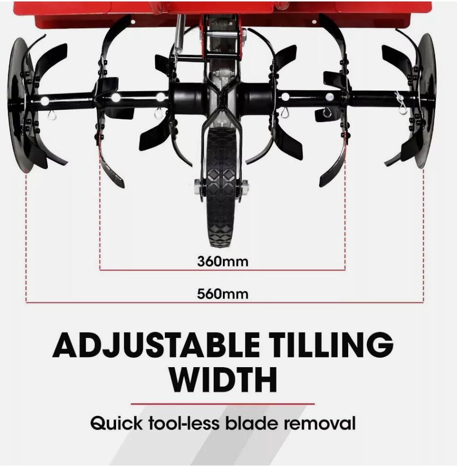 Heavy Duty 150cc 4-Stroke Tiller Cultivator Petrol Garden Rototiller Soil Turner AU