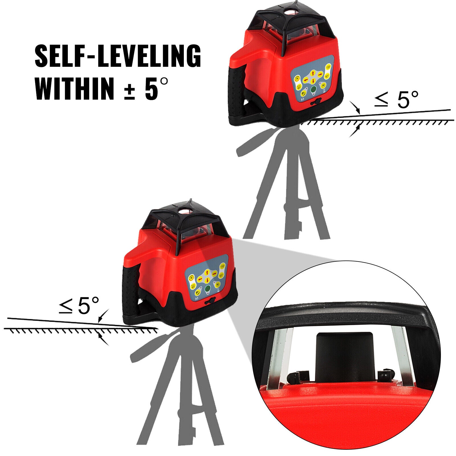 500m Self Leveling Rotary Laser Level Green Beam