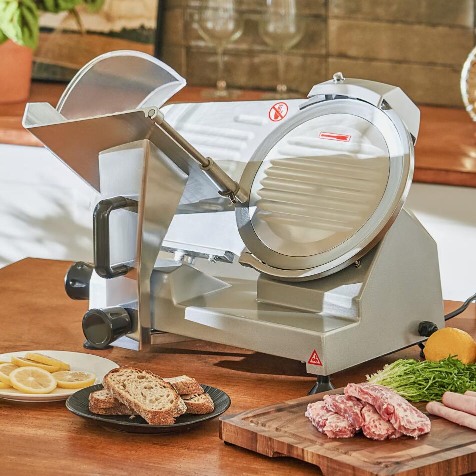 240W Commercial Meat Slicer 10" 250mm Electric Deli Food Cheese Cutter Processor