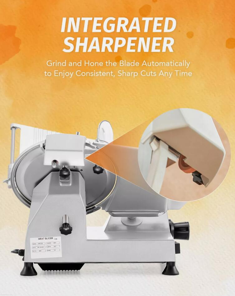 240W Commercial Meat Slicer 10" 250mm Electric Deli Food Cheese Cutter Processor