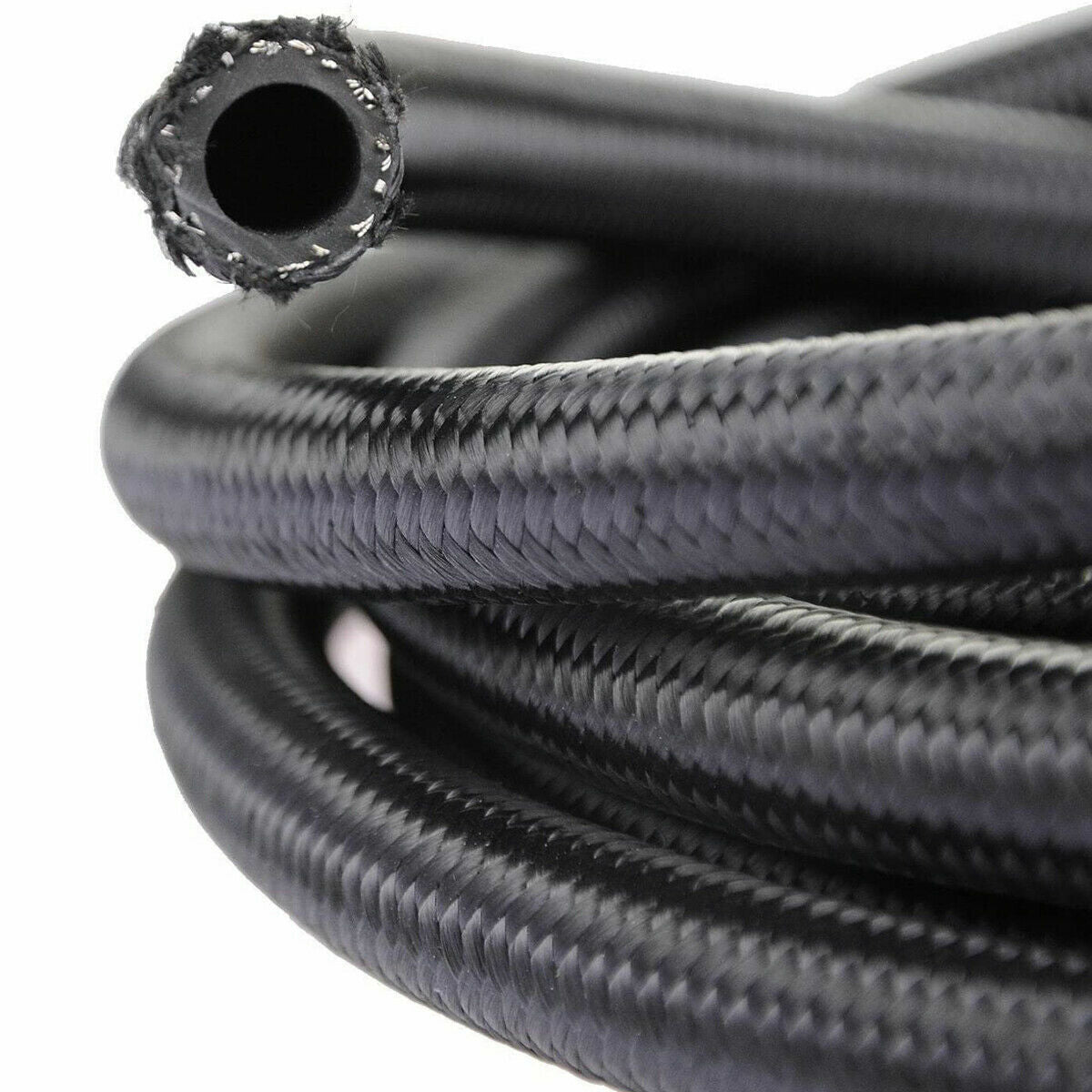 AN6 -6AN Fitting Stainless Steel Nylon Braided Oil Fuel Hose Line Kit