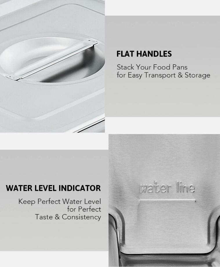6 Pan 1500W Stainless Steel Electric Food Warmer 37L Buffet Server Bain Marie With Shelf