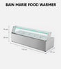 6 Pan 1500W Stainless Steel Electric Food Warmer 37L Buffet Server Bain Marie With Shelf