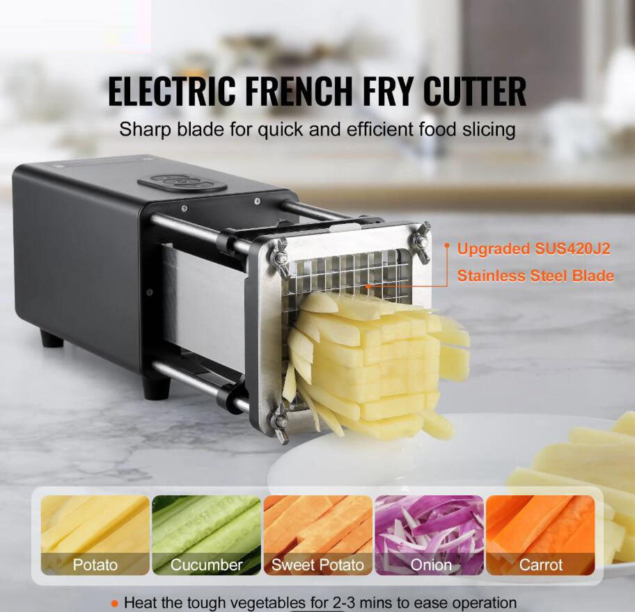 UPGRADED Stainless Steel Electric French Fry Cutter Potato Vegetable Slicer Chopper AU