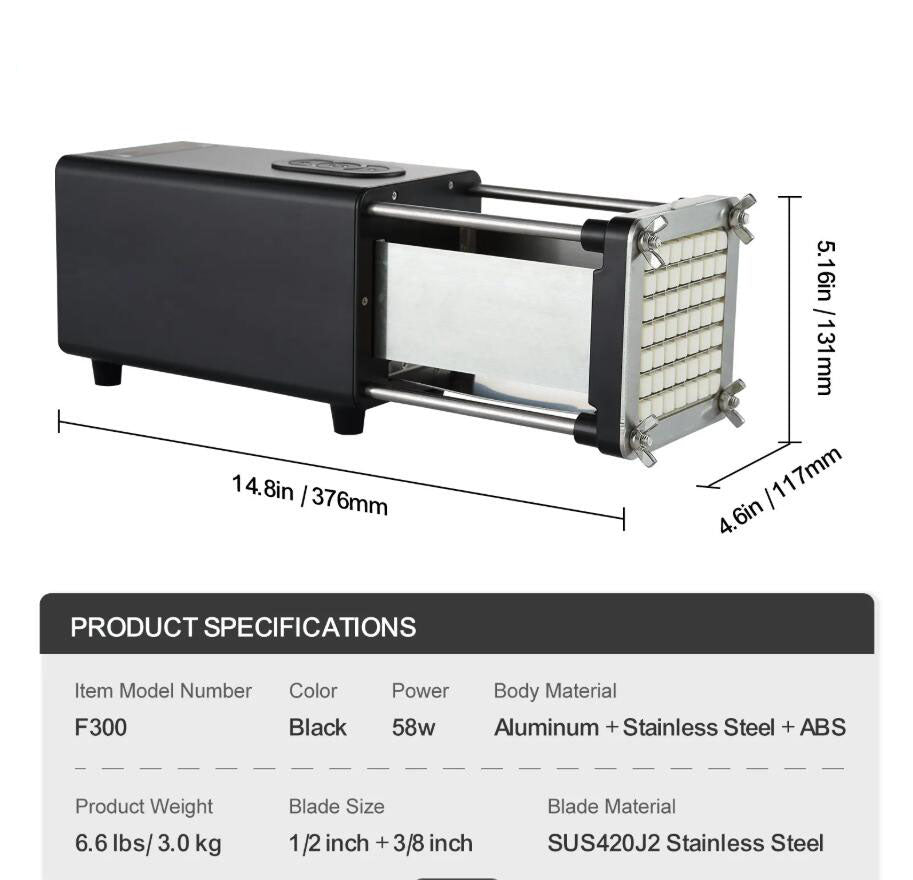 UPGRADED Stainless Steel Electric French Fry Cutter Potato Vegetable Slicer Chopper AU