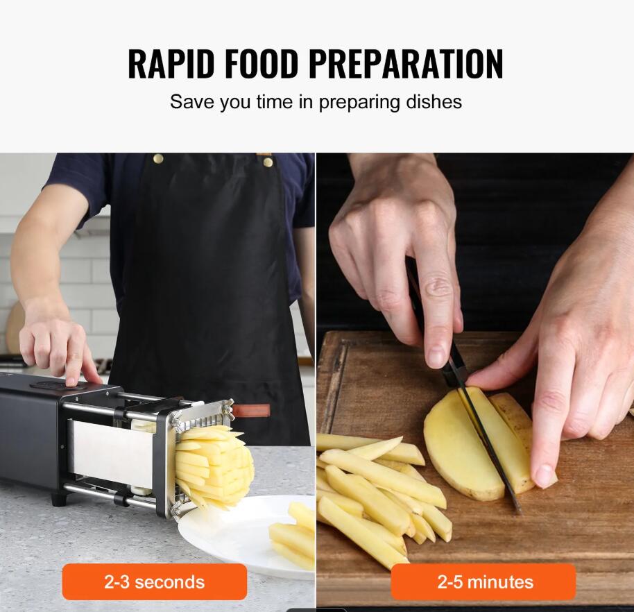 UPGRADED Stainless Steel Electric French Fry Cutter Potato Vegetable Slicer Chopper AU