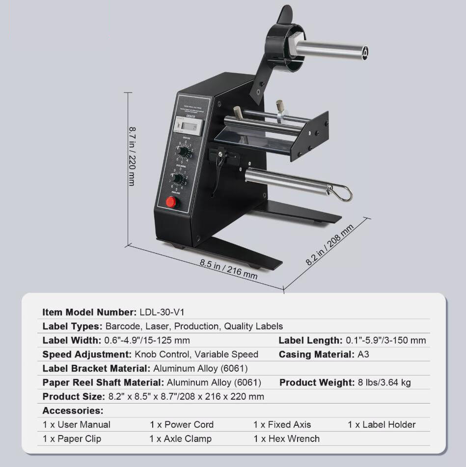 Premium 15-125 mm Automatic Label Dispenser Stripper Sticker Separating Machine AU