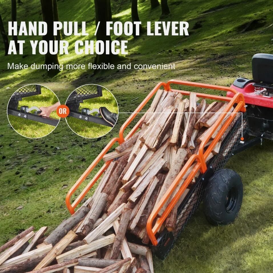 Heavy Duty 1500 lbs Dump Trailer Tow Behind Dump Cart 15 Cu. Ft. Steel Construction AU