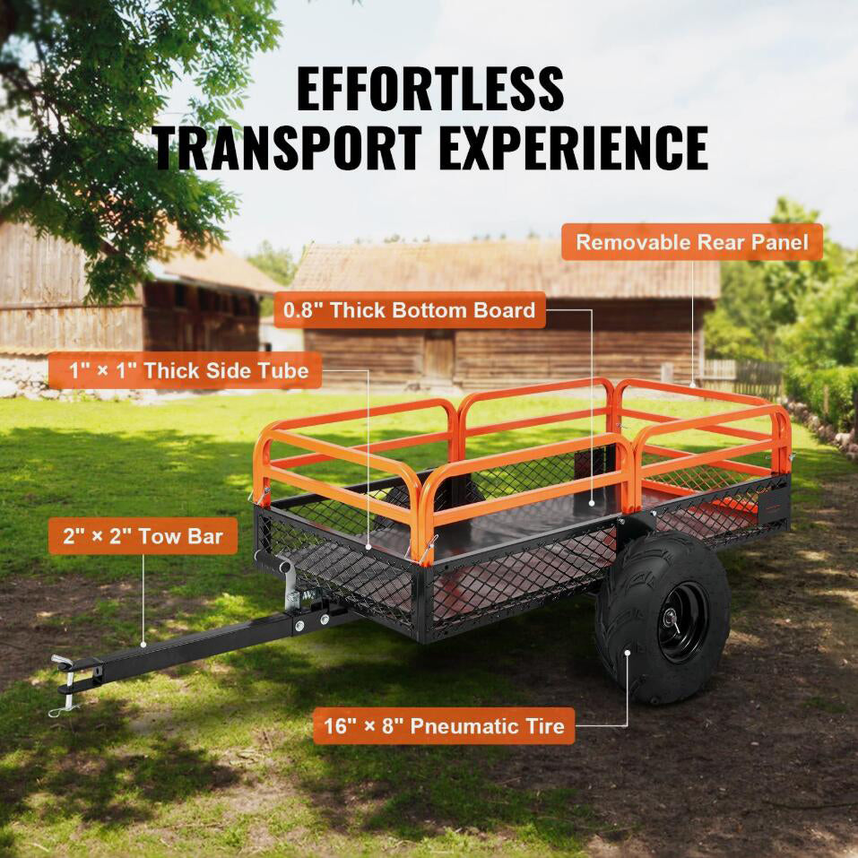 Heavy Duty 1500 lbs Dump Trailer Tow Behind Dump Cart 15 Cu. Ft. Steel Construction AU