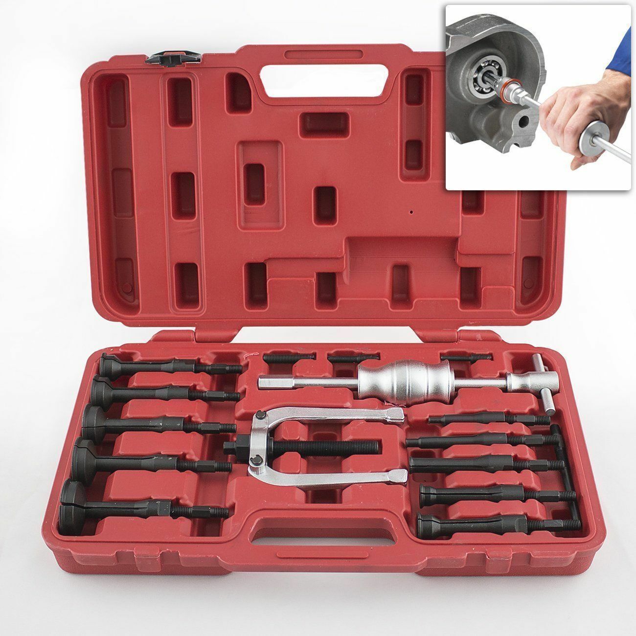 16 Pcs Bearing Extractor Set Inner Internal Blind Remover Bushing Puller Tool