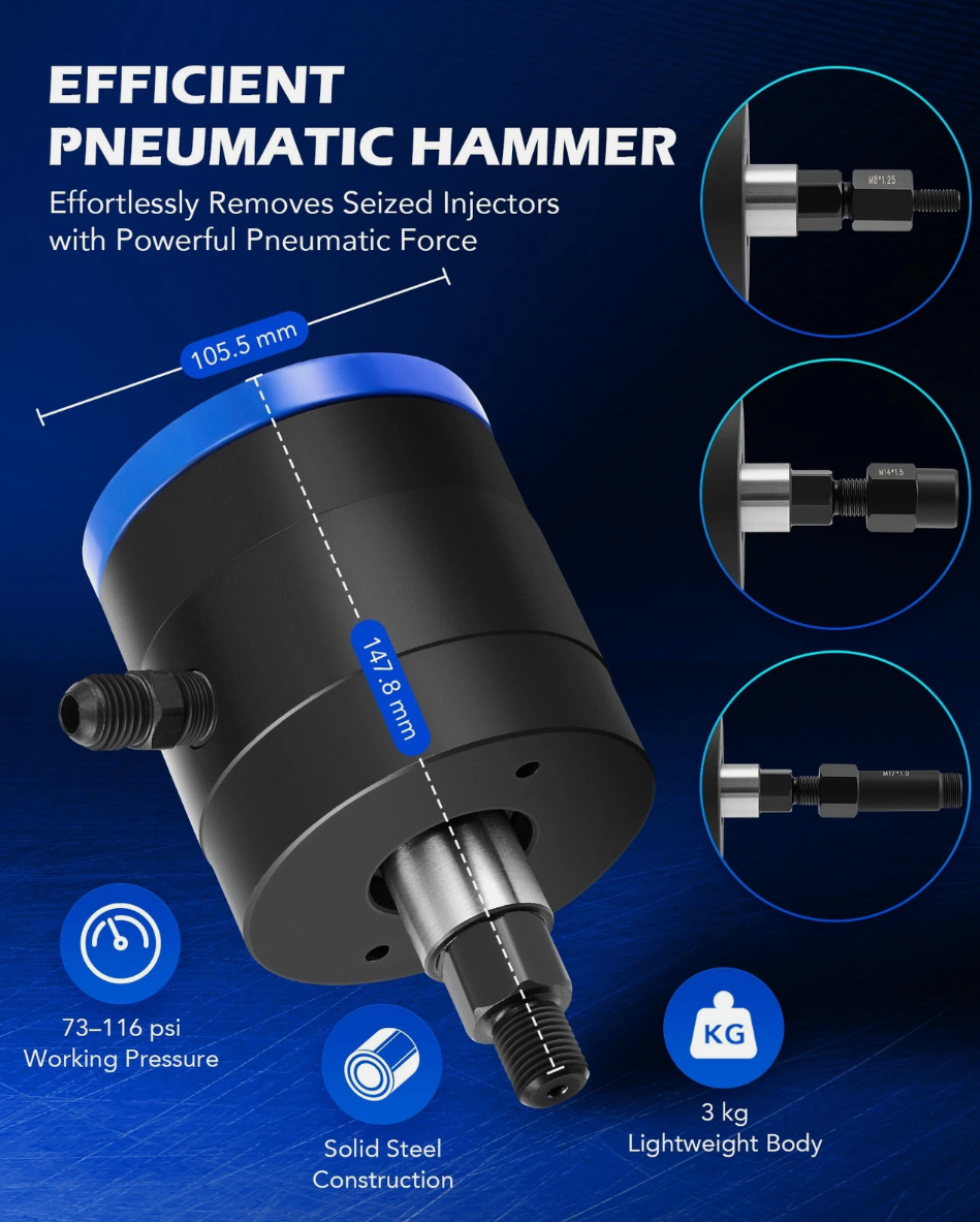 24Pcs Heavy Duty Pneumatic Injector Puller Diesel Injector Extractor T ...