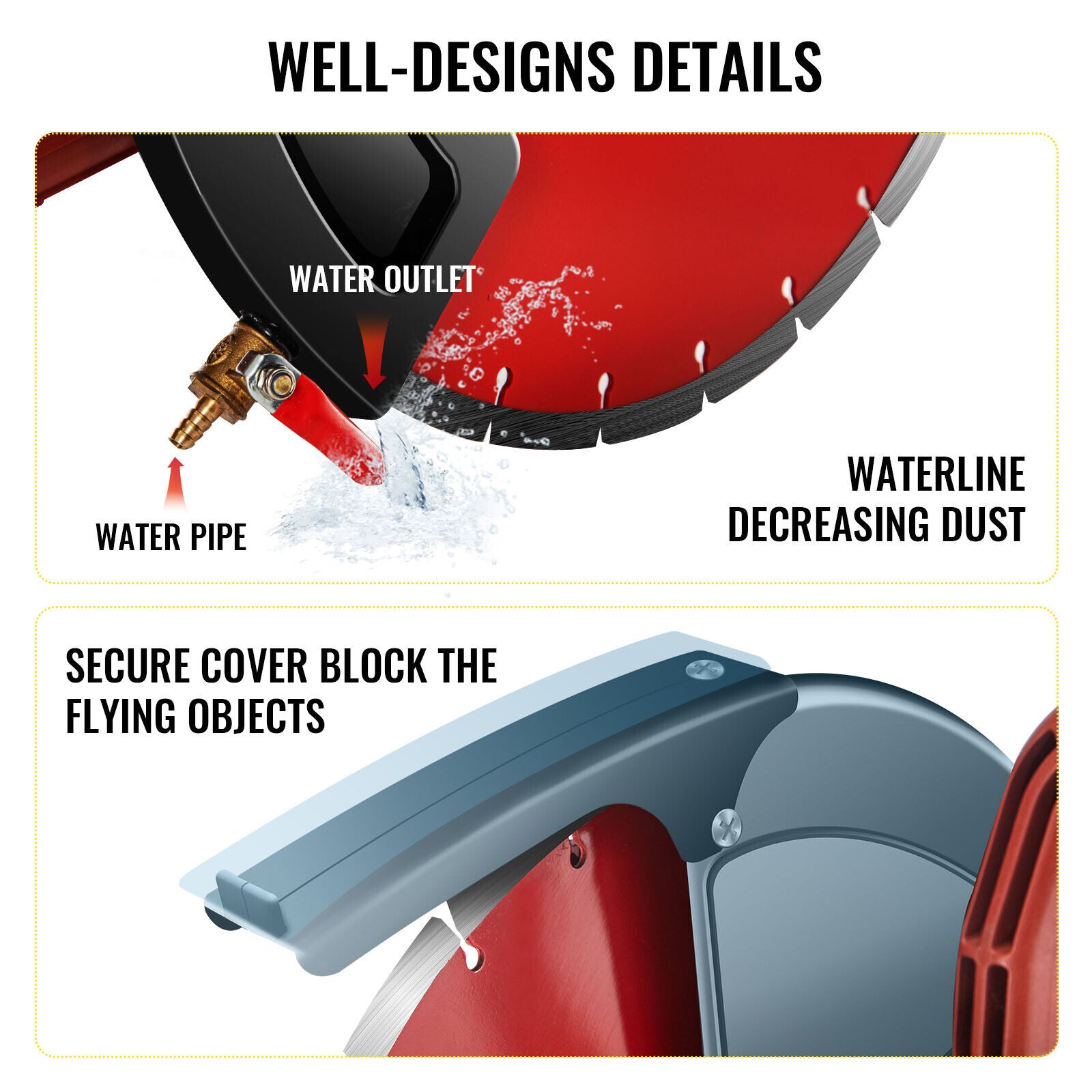 Electric Concrete Saw 355mm Cutter Wet Dry Demo Saw Masonry Saw