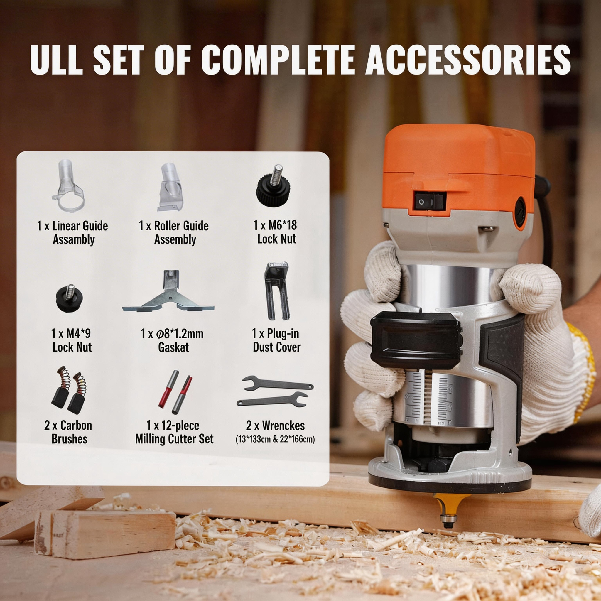 Heavy Duty 30000RPM 800W 6 Speed Wood Trimmer Router Wood Router Tool ...
