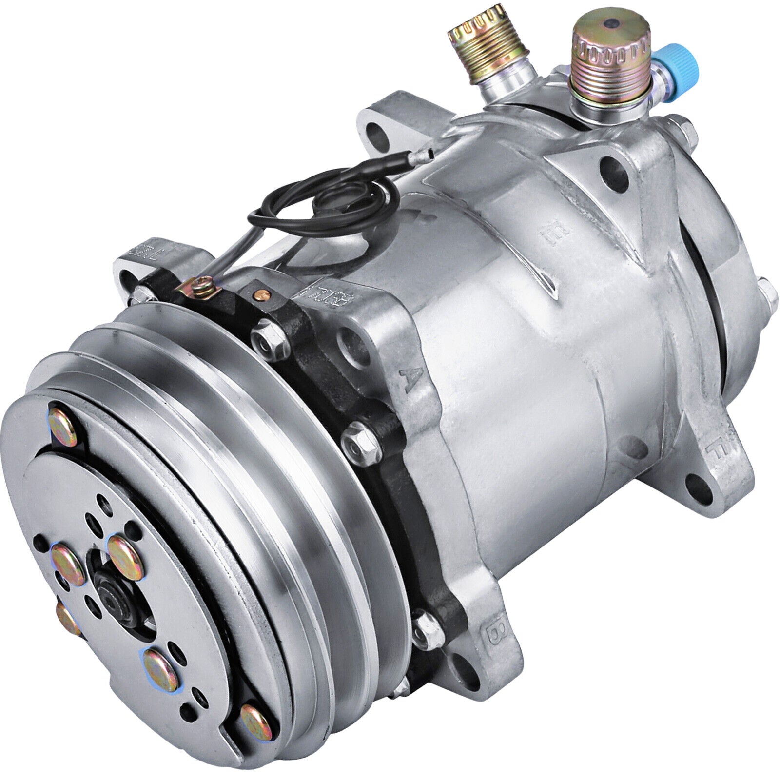 12V AC Air Condition Compressor Pump Sanden 508 Style V-Belt Pulley ...