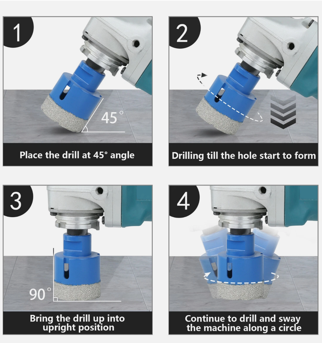 12PCS Heavy Duty M14 Drill Bit Diamond Dry Hole Saw Kit for Granite Ma ...