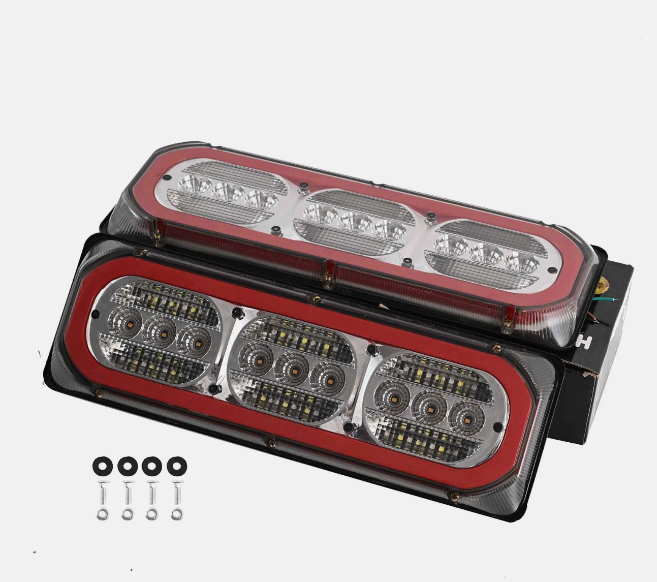 UPGRADED Pair 3 LED Combination Tail Lights STOP Indicator Reverse Tru ...