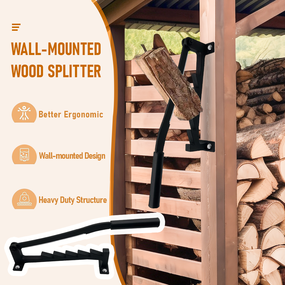 Wall Mounted Wood Cutter Log Firewood Kindling Splitter Wood Splitting