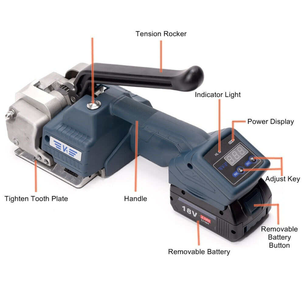 Electric Strapper Strapping Machine PET PP Belt Band Tool With Battery