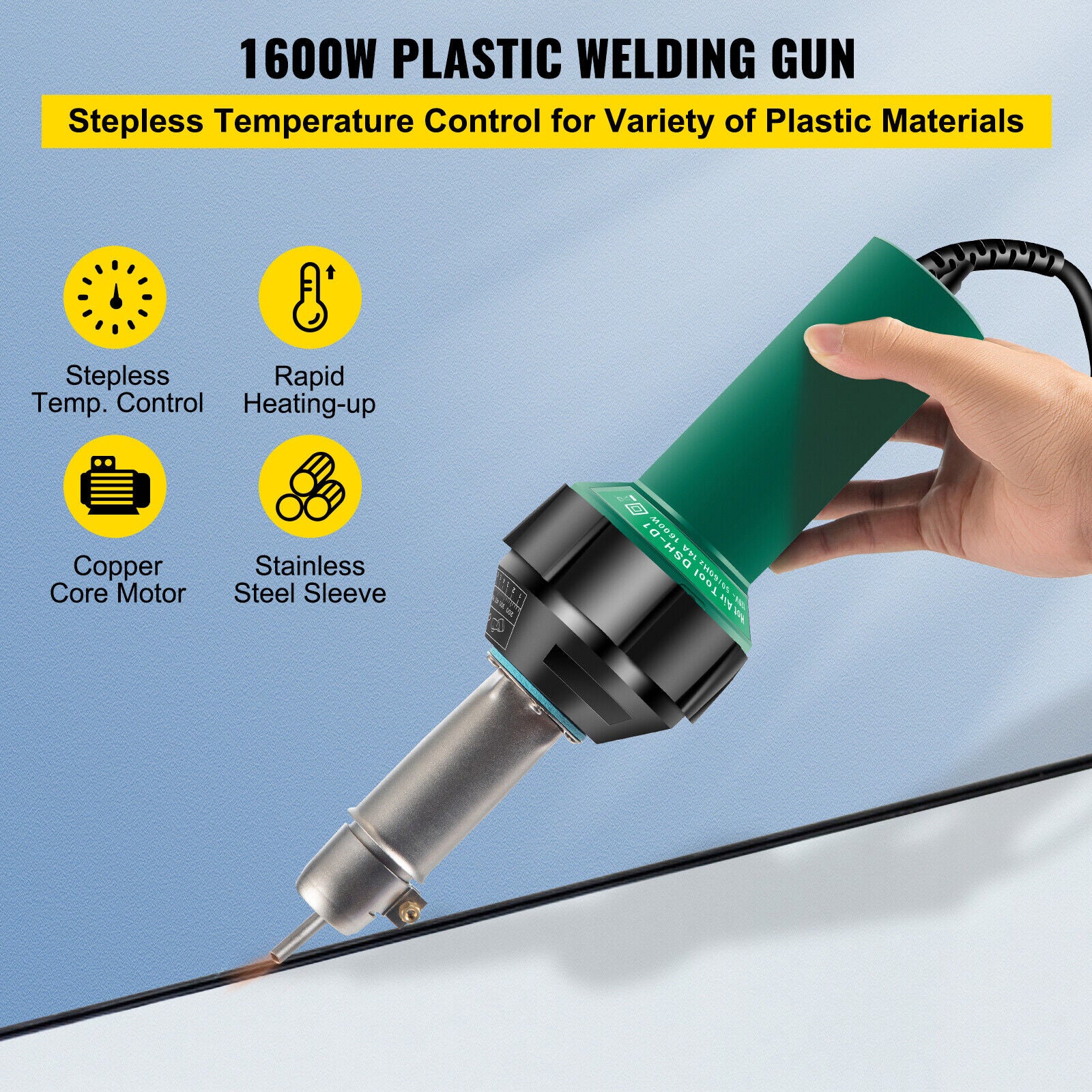 1600W 220V Roofing Welder PVC Welding Gun Welding Tool Kit